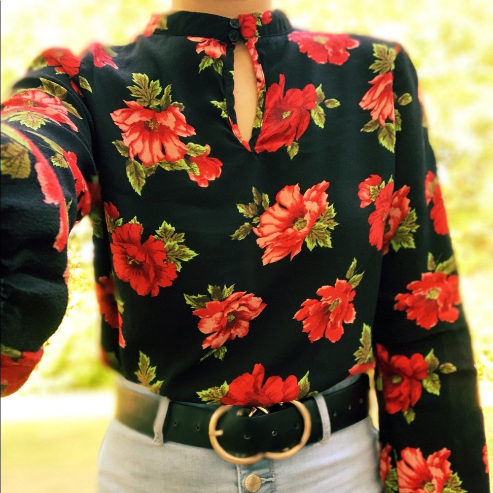 Floral Carnation Rose Blouse